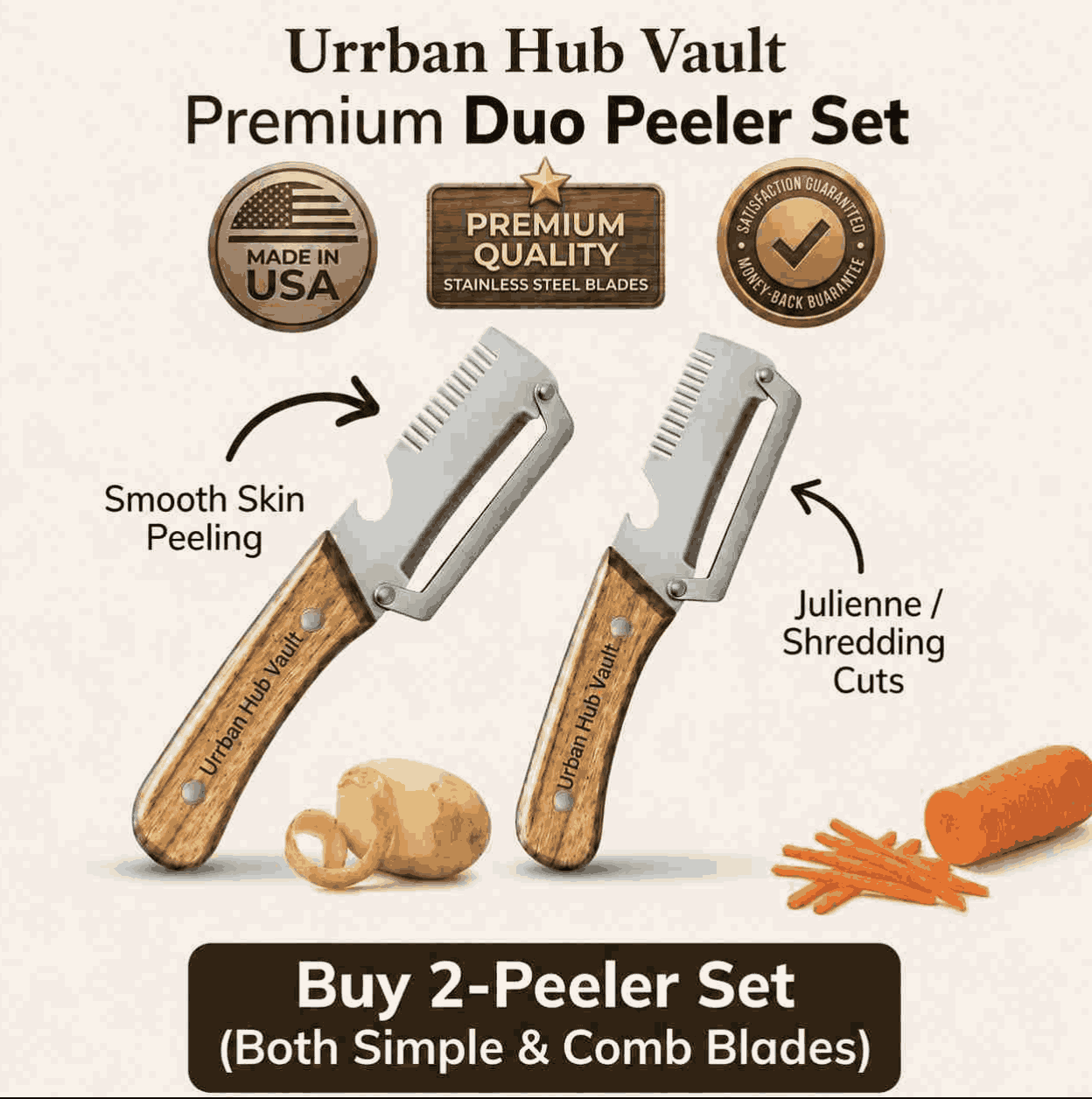 3 in 1 Multifunctional Vegetable Peeler( Pack of 2 )