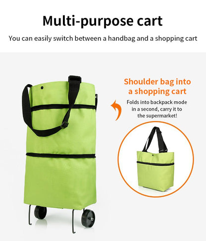 EcoFriendly Foldable Shopping Bag with Wheels ( Set of 2 )